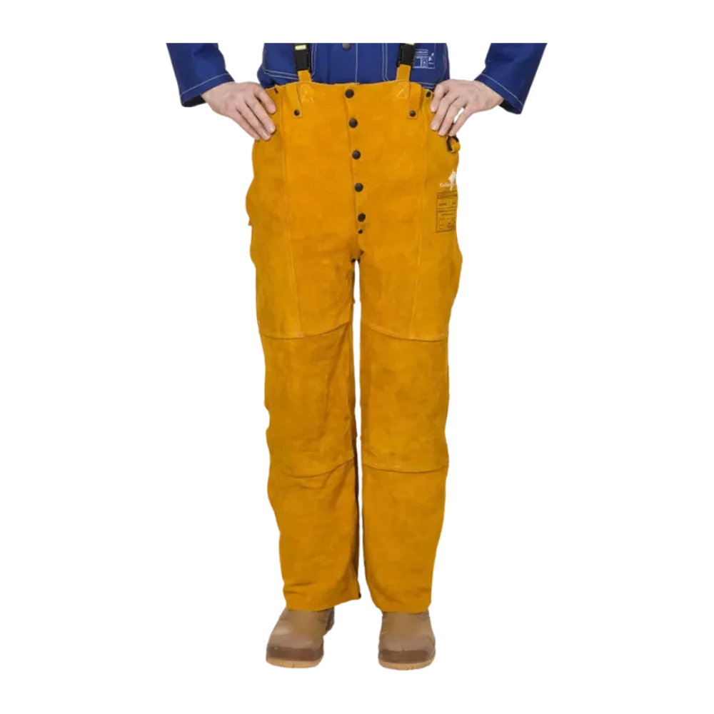 Pantalon soudeur golden brown cuir croute bovin kevlar 2 plis