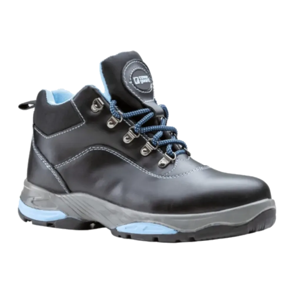 Chaussure de sécurité taille haute BLACK/BLEUE LAZURITE S3 SRC PU/NTRILE