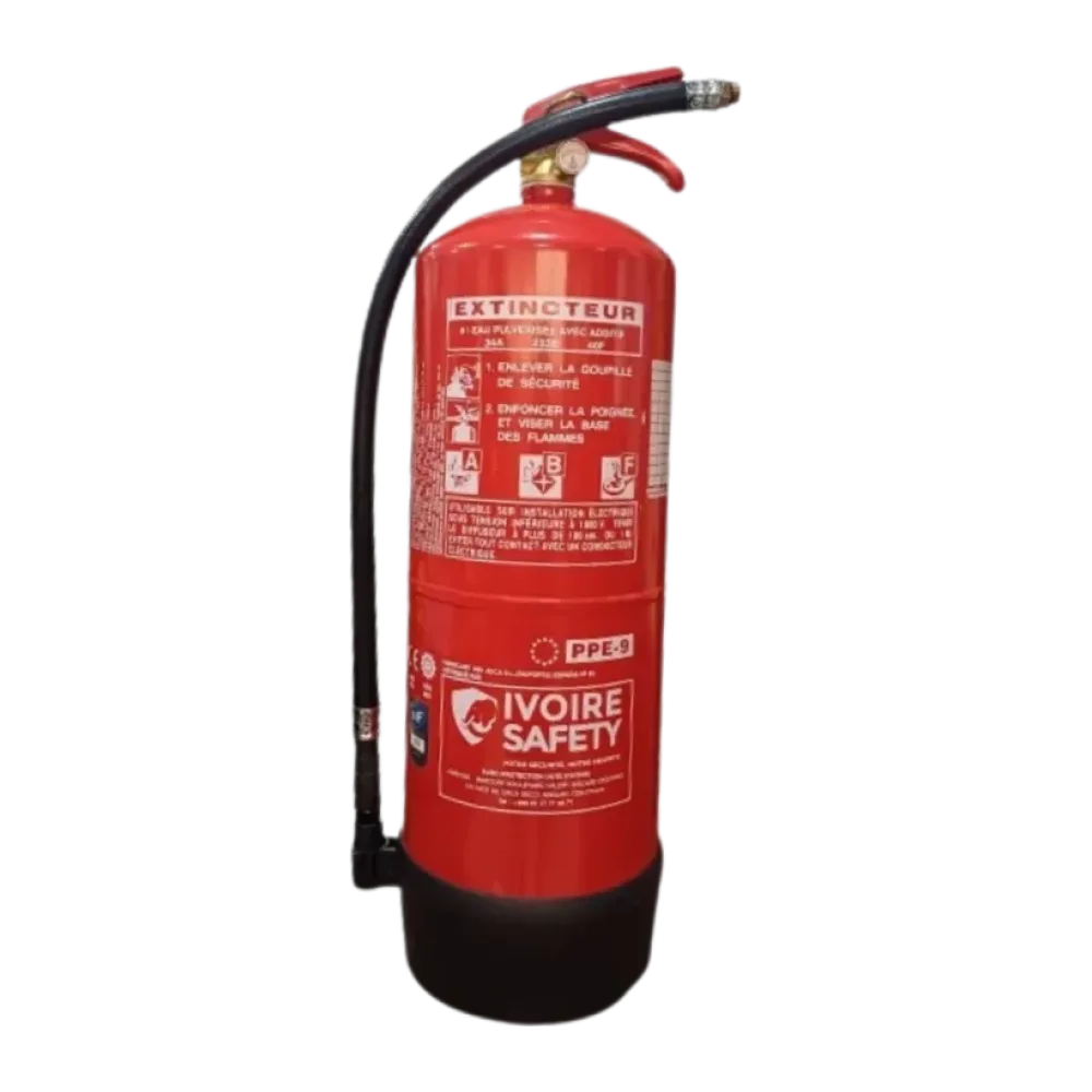 Extincteur portatif 9kg poudre abc pression permanente ivoire safety nf med