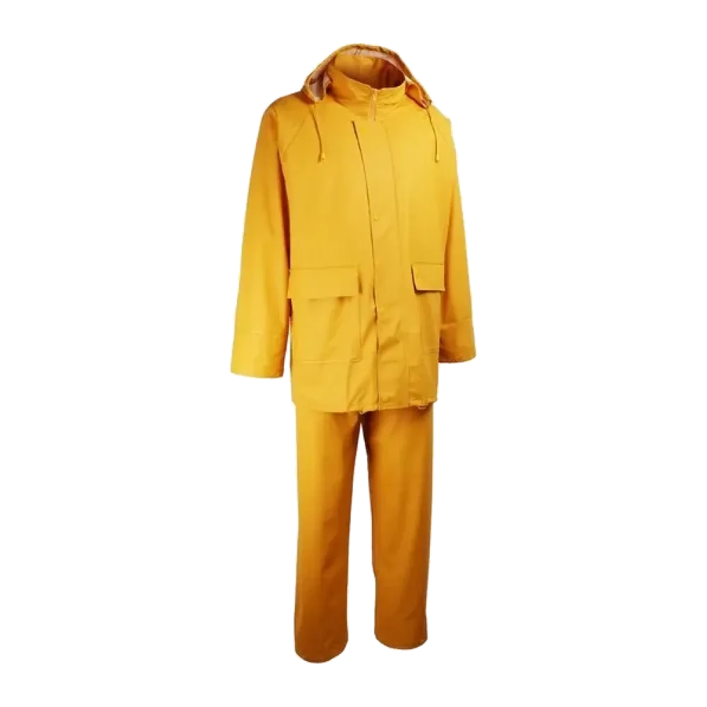 Ensemble pluie pu jaune